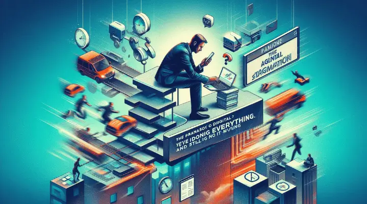 O Paradoxo da Estagnação Digital: Por Que Você Está Fazendo de Tudo e Ainda Não Sai do Lugar